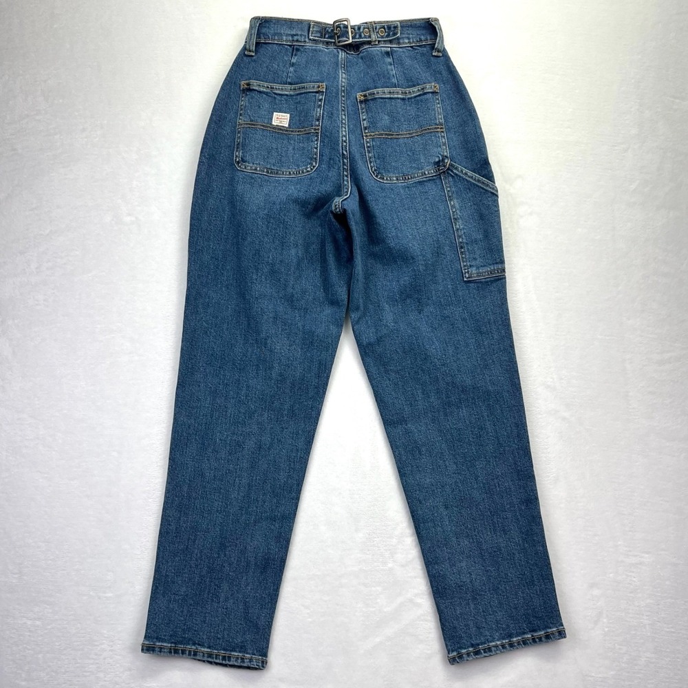 NEW Old Navy‎ Workwear Curvy Sky-Hi Straight Jeans Blue Cinch Back Size 0